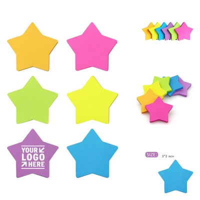 3x3 Inch 75-Sheet Star-Shaped Sticky Notes