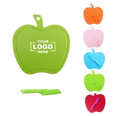 Apple Shaped Cutting Board with Knifer