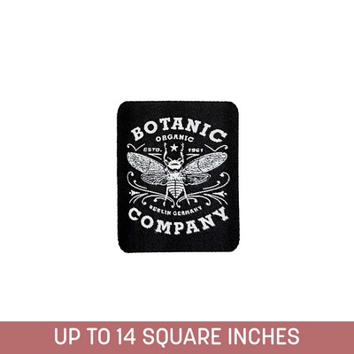 Woven Label Up To 14 Sq. Inches w/ Embroidery Backing (2-ply)