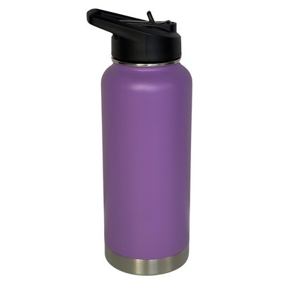 32 Oz. Stainless Double Wall Vacuum Insulated bottle powder coated purple