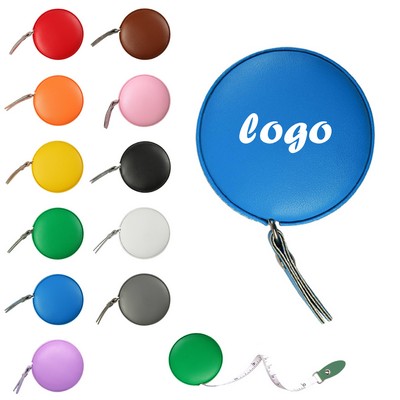 Round Retractable PU Leather Soft Measuring Tape