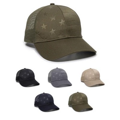 Outdoor Cap® Debossed American Flag Cap w/Mesh Back