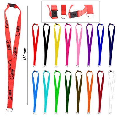 3/4'' Full Color Polyester Value Lanyard w/ Metal Circle Hook & Breakaway