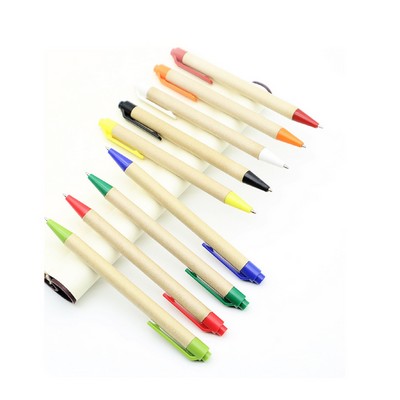 Eco-friendly Kraft Paper Cylinder Ballpoint Pen