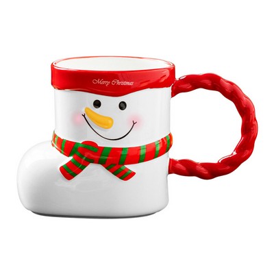 Snowman Stocking-Shaped Ceramic Mug