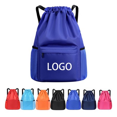 Lightweight Drawstring Bag with Pocket