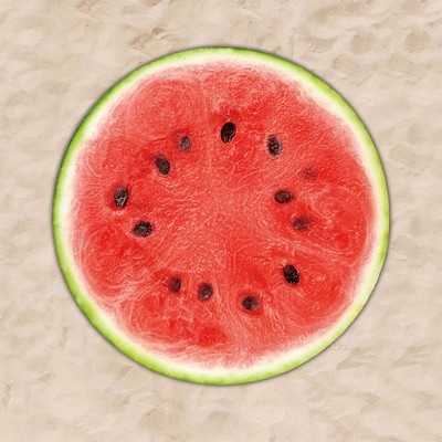 63 x 63 inch Watermelon Shaped Soft Oversized Quick Dry Microfiber Beach Towels - Two Side Printing