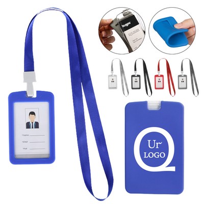 Silicon Id Badge Holder With Lanyard