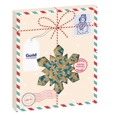 Holiday Snowflake Window Box with Gourmet Cookie - Sugar Cookie w/ Corporate Color™ Nonpareils