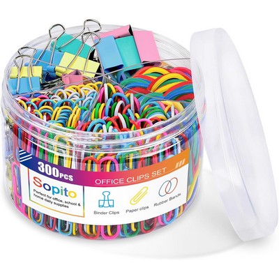 240pcs Colorful Paper Clips Set for Office