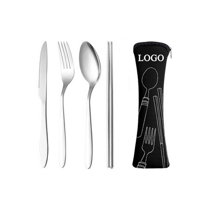 Reusable Flatware Sets with Bag