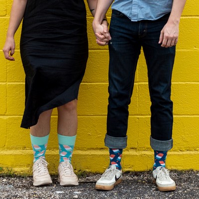 Patterned Engagement Socks - Commemorate Your Love with Unique Designs - American Made