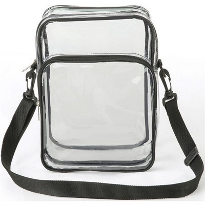 Clear PVC Crossbody Messenger Shoulder Bag with Adjustable Strap