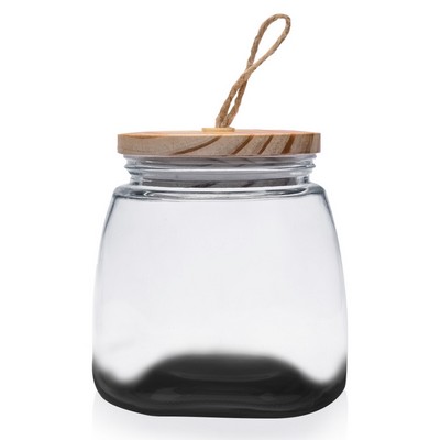 Glass Candy Jars with Suction Wooden Lid 64 oz