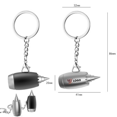 Metal Airplane Engine Keychain