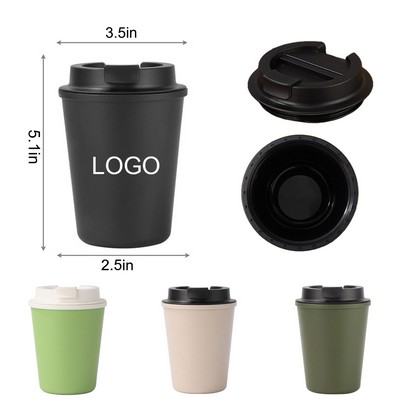 12 Oz Portable Plastic Coffee Cup With Lid