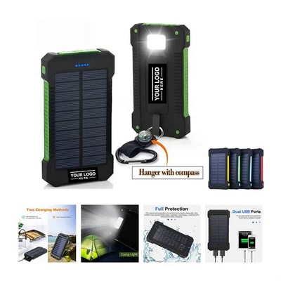 20K Solar Power Bank with Flashlight & Multi-Function