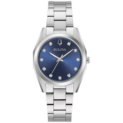 Bulova Watches Ladies' Classic Surveyor Stainless Steel Bracelet Watch, Blue Dial