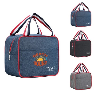 Insulated Lunch Bag With Colorful Handles