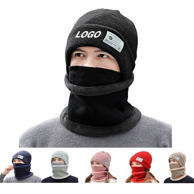 Warm Winter Beanie Scarf Mask Set