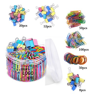 240pcs Colorful Paper Clips Set for Office