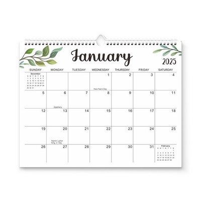 18 Months 14.8"*11.5" Leaves Wall Calendar From Jan 2025 To June 2026