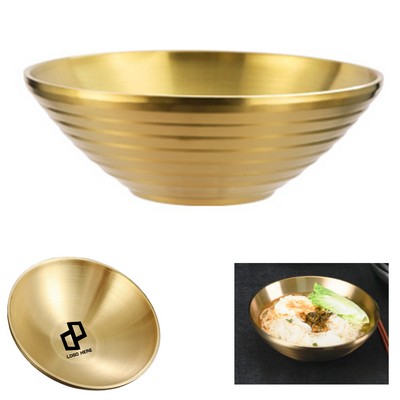 304 Golden Stainless Steel Noodles Food Bowl