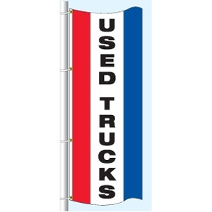 Double Faced Stock Message Free Flying Drape Flag (Used Trucks) (3' x 8')