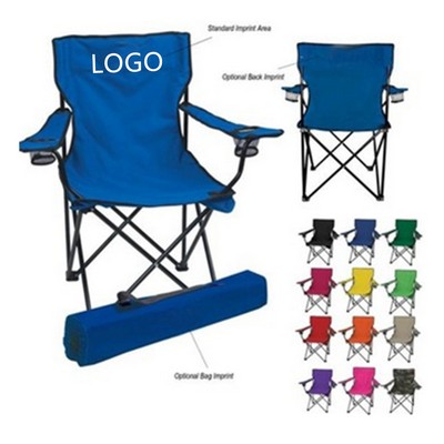 Folding Camping Chair with Cup Holder and Armrests