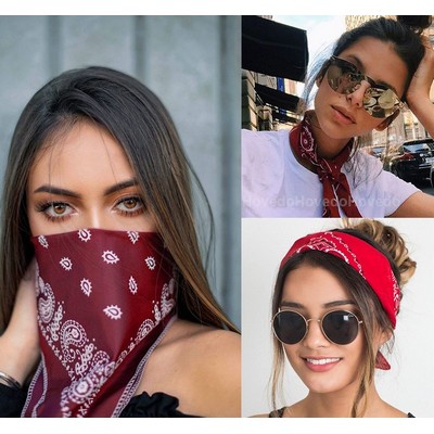 22"x22" Custom High Quality Polyester Fabric Square Bandanas For Men And Women