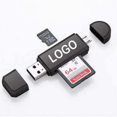 SD Card Reader High Speed USB Adapter Dual Slots Memory