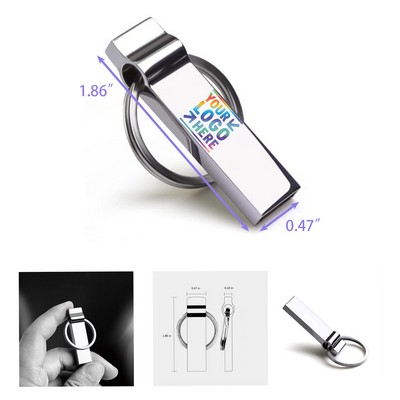 32 GB Flash Drive USB Drive Metal Flash Drive Metal USB Stick with Key Ring Memory Stick