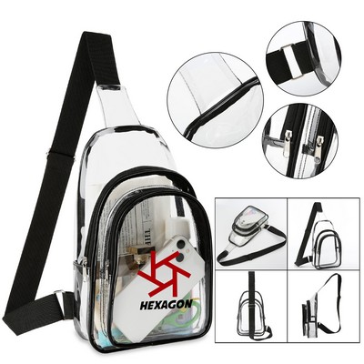 Transparent PVC Crossbody Sling Backpack