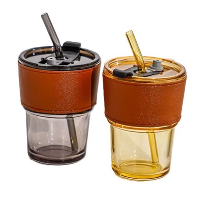 Glass Tumbler With Straw