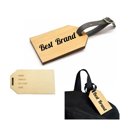 Custom Wooden Luggage Tag