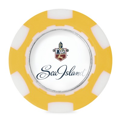 Ahead Poker Chip with Ball Marker - Yellow-White