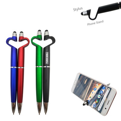 C Shaped Stylus Pen with Phone Stand and Ballpoint Functionality