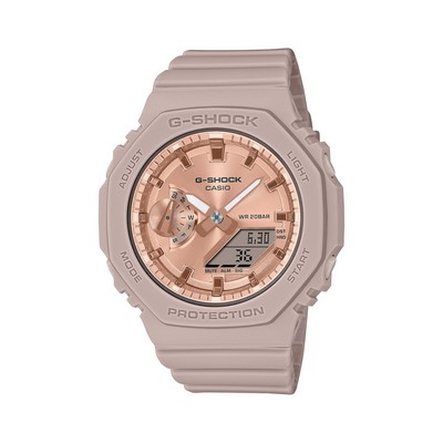 G-Shock Ladies' G-Shock Pink Ana-Digi Resin Watch Rose Gold Dial