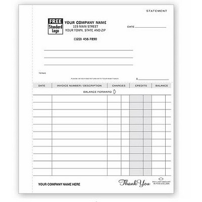 One-Write® Statement & Ledger System Statement (1 Part)