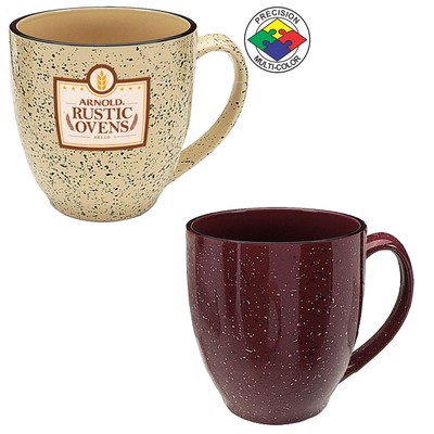 14.5 Oz. Burgundy Red Speckled Bistro Mug - Dishwasher Resistant - Precision Spot Color