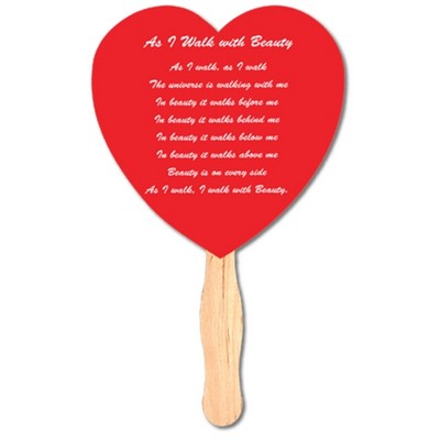 8" Heart Shape Hand Fan w/Handle