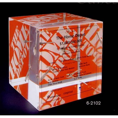 4"x4"x4" Acrylic Cube Paper Weight Award