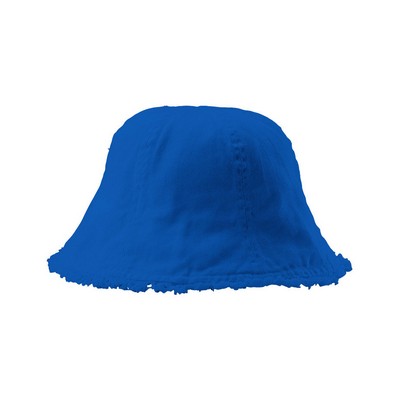 Normal Dyed Twill Washed Bucket Hat w/ Frayed Brim