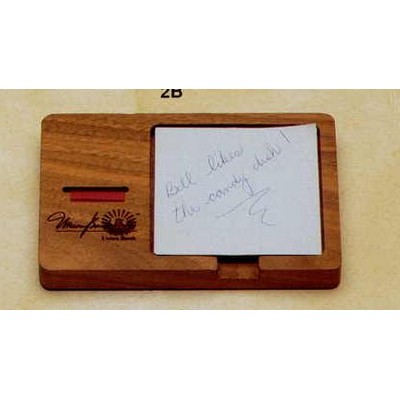 3.7"x5-1/2" Walnut "flag" And 3"x3" Pad Combo Note Holder (2e)