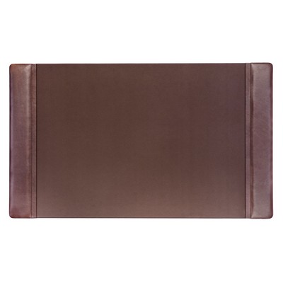 Classic Leather Chocolate Brown Side-Rail Desk Pad (34"x20")