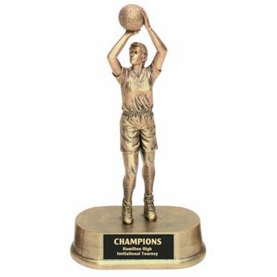 Basketball, Female Antique Gold Figures - 9-1/4"