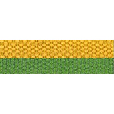 Snap Clip "v" Neck Ribbon 7/8"x32" - Green / Gold