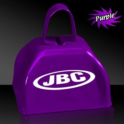 3" Pad Printed Purple Metal Cowbell