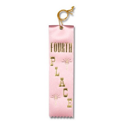 2"x8" 4th Place Stock Carded Award Ribbon