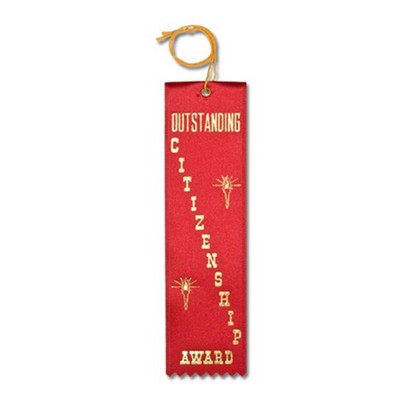 2"x8" Outstanding Citizenship Stock Carded Award Ribbon